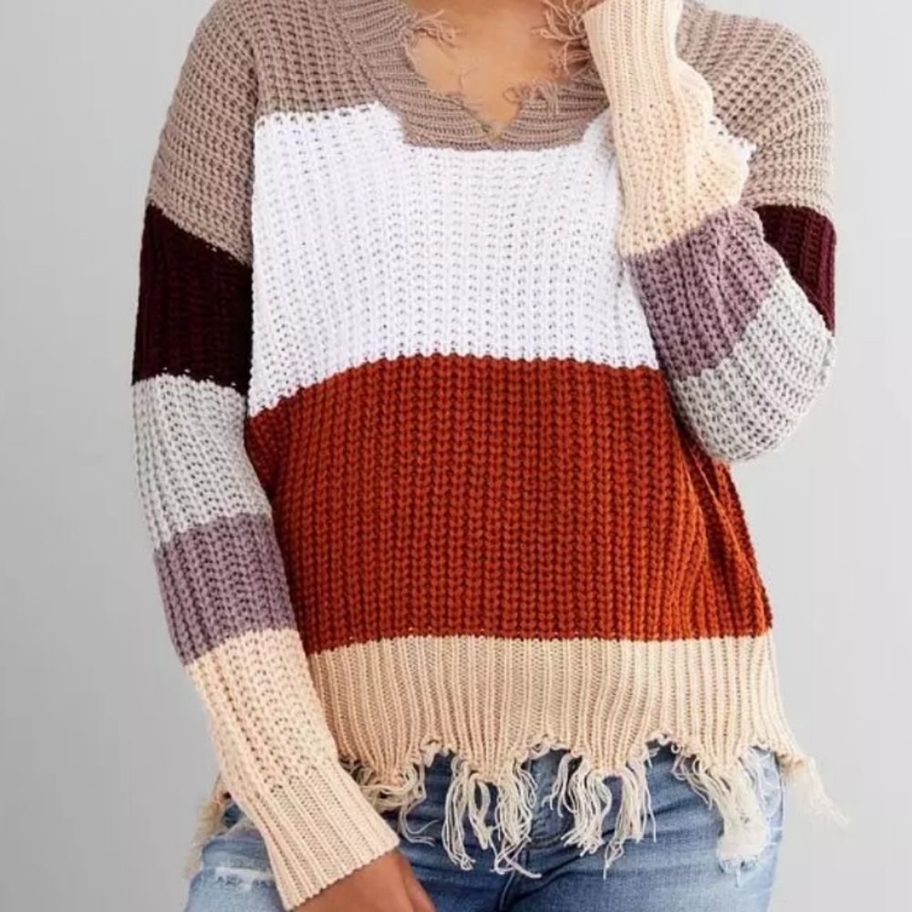 Buckle Multicolor Knit Sweater